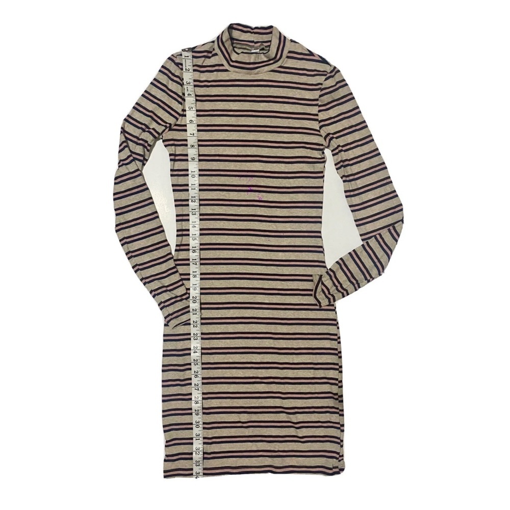 American Apparel Purple Stripe Mock Neck Medium Dress